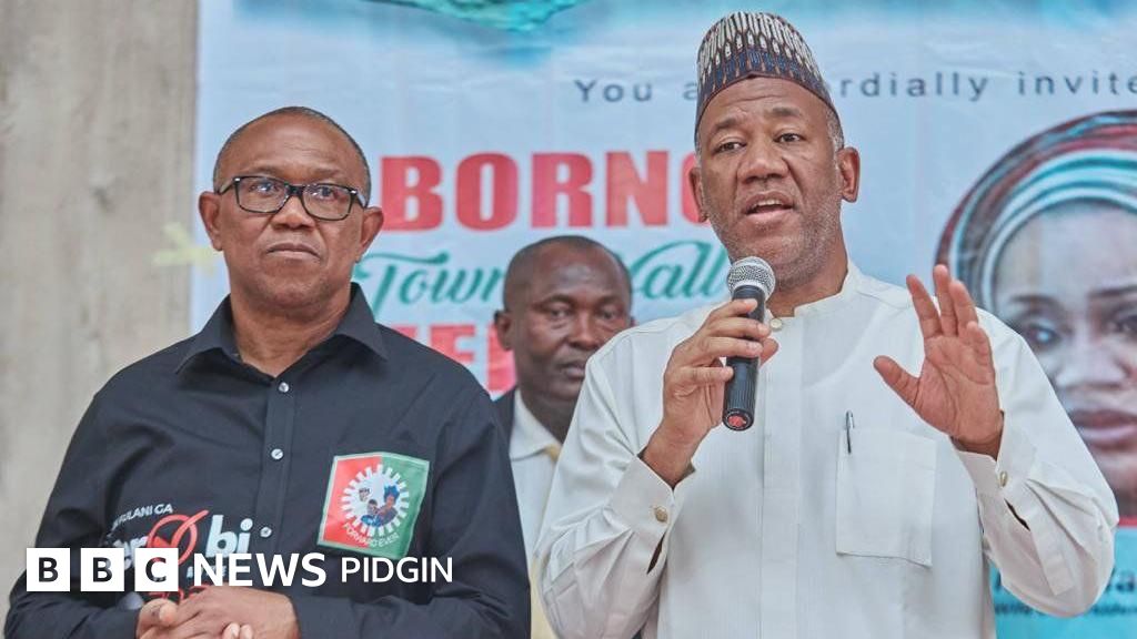 bbcnewspidgin's tweet card. Baba-Ahmed say im oga wey be di Labour Party presidential candidate for 2023, Peter Obi dey aware of im presence to di Abure-led NEC meeting.