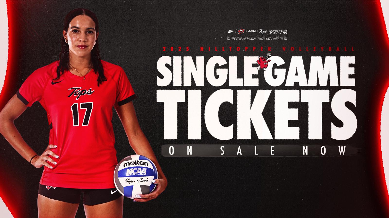 WKUVolleyball's tweet card. BOWLING GREEN, Ky. -- 2025 WKU Volleyball single game tickets are on sale now!