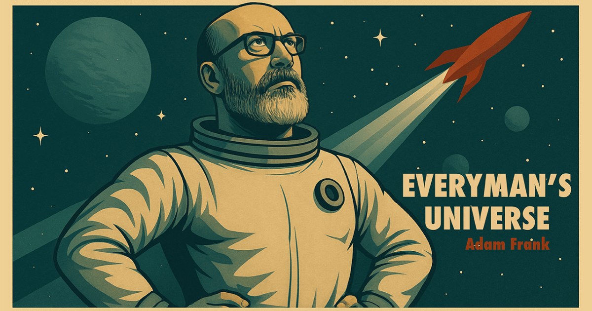 AdamFrank4's tweet card. The Cosmos Explored and Explained.