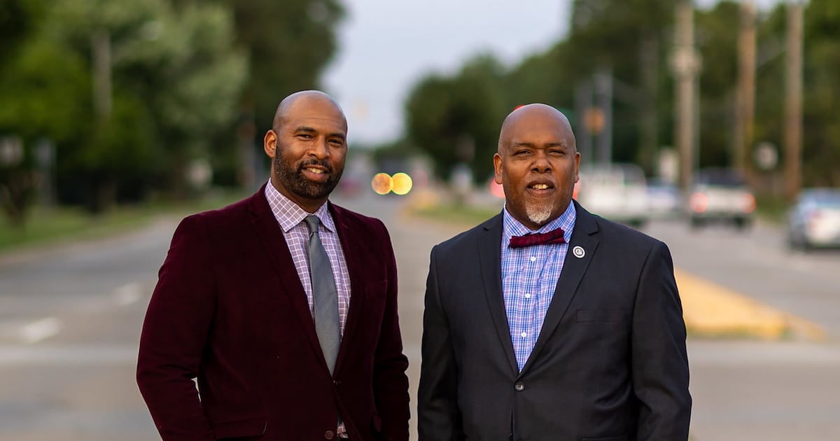 ChalkbeatNY's tweet card. Victor and Franklyn Bush graduated from Indiana's Metropolitan School District of Lawrence Township. Years later, they both came back to the district as principals.