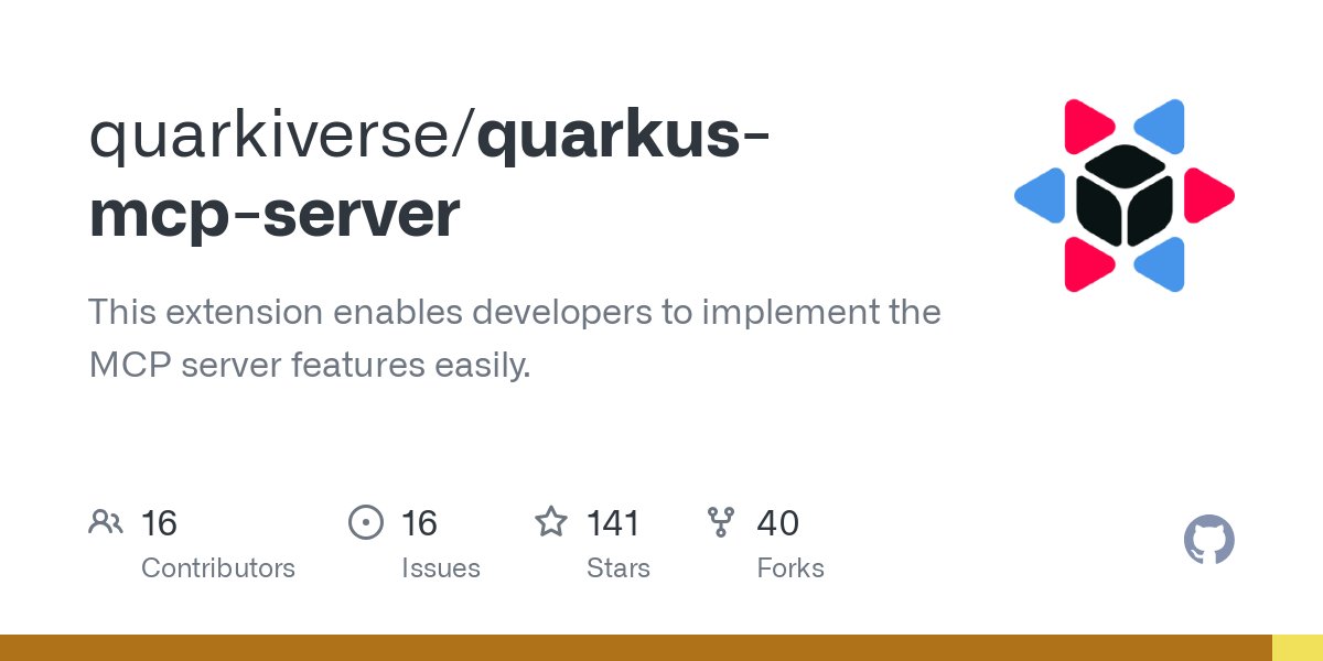 martunek's tweet card. This extension enables developers to implement the MCP server features easily. - quarkiverse/quarkus-mcp-server
