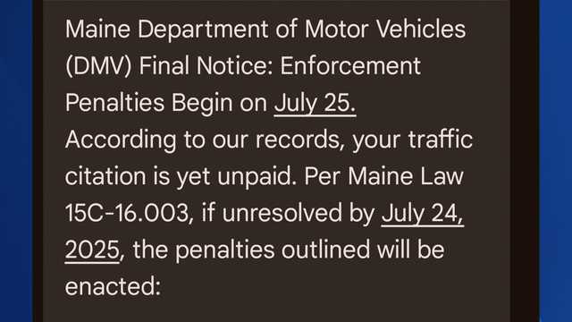 WMTWTV's tweet card. The Maine Secretary of State's Office warned people to not interact with or respond to the texts, which previously surfaced last month.