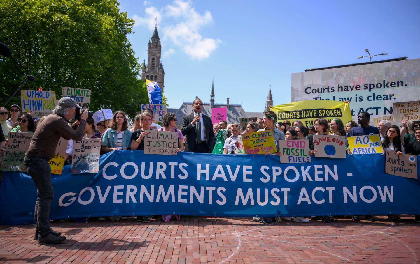 SameeraSavarala's tweet card. The International Court of Justice’s ruling that countries have a legal duty to curb climate change was the result of a years-long campaign that began with university students.