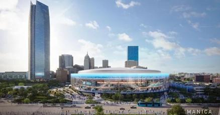 aWorldofKC's tweet card. Oklahoma City's new $1 billion arena will feature a 360-degree glass curtain wall and extensive landscaping.