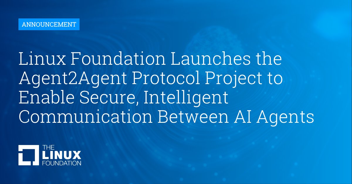fintanr's tweet card. Linux Foundation Launches the Agent2Agent Protocol Project