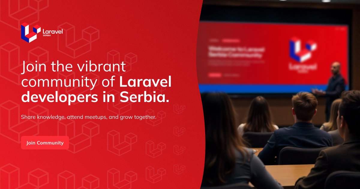 laravelsrbija's tweet card. Join the vibrant community of Laravel developers in Serbia. Share knowledge, attend meetups, and grow together.