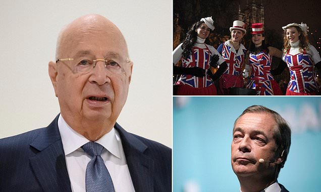 ClimateRealists's tweet card. Klaus Schwab, 87, the founder of the World Economic Forum (WEF), is alleged to have asked staff to lower the UK's standing in a table ranking countries' economic productivity.