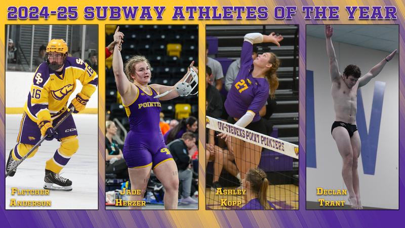 UWSPAthletics's tweet card. STEVENS POINT, Wis. – The UW-Stevens Point athletics department has announced the recipients of the 2024-25 Subway Athletes of the Year awards. Fletcher Anderson and Ashley Kopp of men's hockey and...