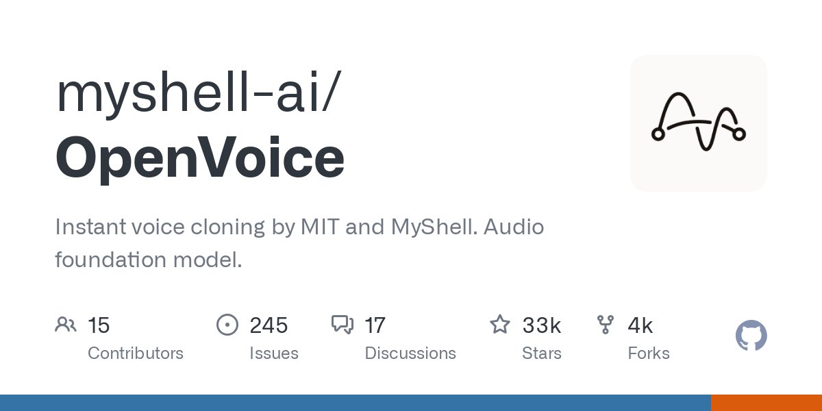 EdMonyer's tweet card. Instant voice cloning by MIT and MyShell. Audio foundation model. - myshell-ai/OpenVoice