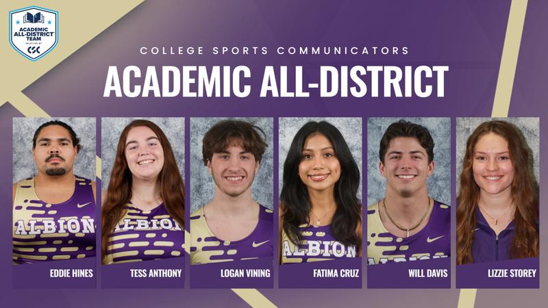 gobrits's tweet card. Six members of the Albion College cross country/track and field teams have earned CSC Academic All-District honors. Of the six selections, three have advanced to the national ballot with a chance at...