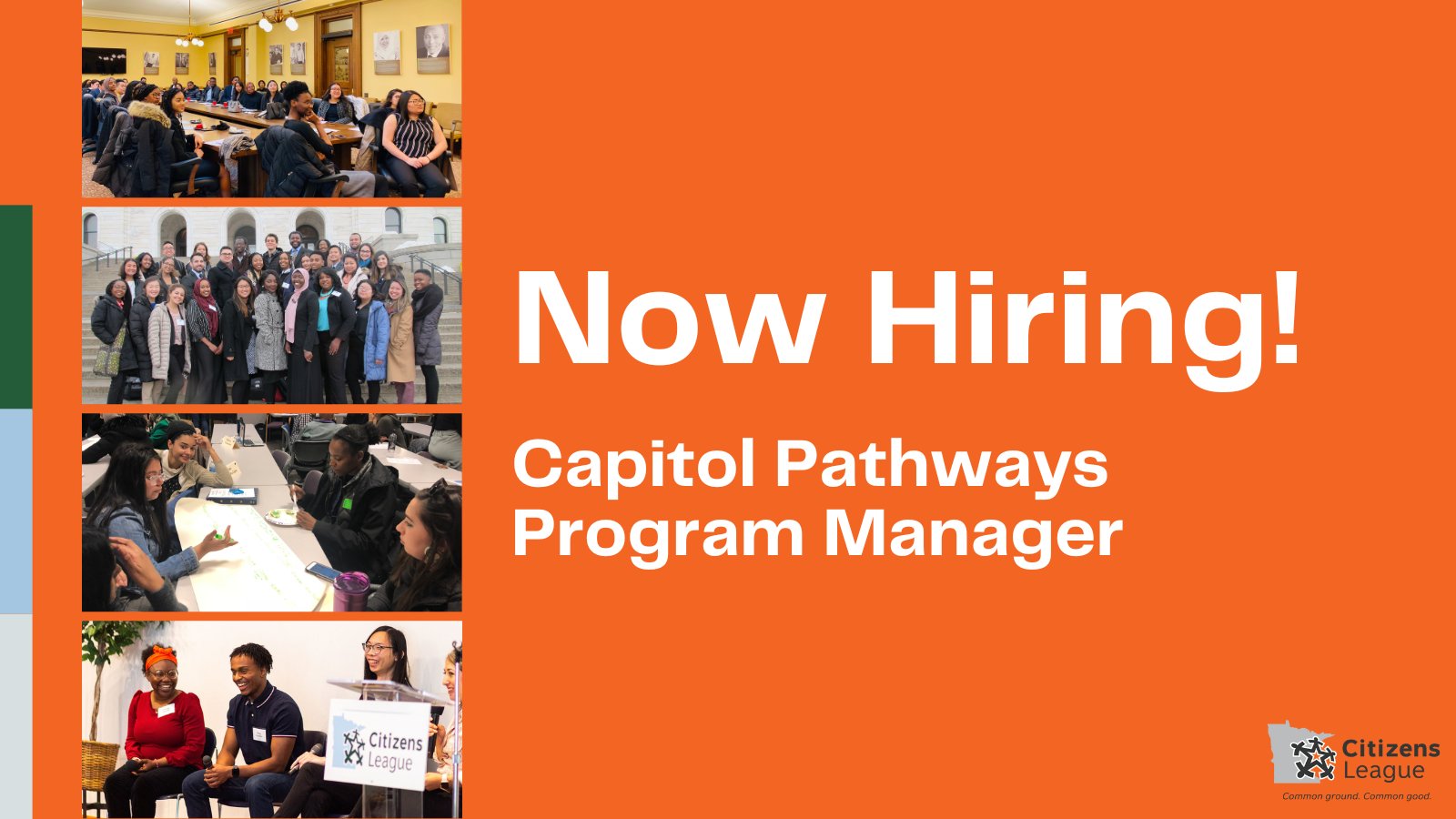 CitizensLeague's tweet card. Citizens League is seeking a Capitol Pathways Program manager! Learn more about this position and how to apply.
