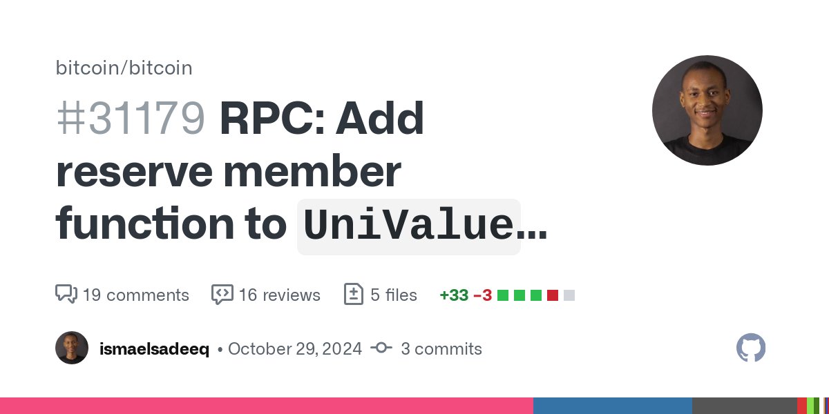 BitcoinMerges's tweet card. This PR is motivated by #30495 (comment), It adds a reserve member function to UniValue and applies it within the blockToJSON function to pre-allocate memory, minimizing reallocation's. Sl...