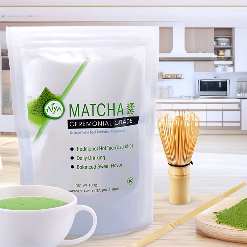 T7TEA's tweet card. Ceremonial Matcha 100 gram bag, Aiya. 100% Pure Matcha Green Tea Quality Matcha perfect for Tea Ceremony 100% Japanese Green Tea Grown in Nishio, Japan