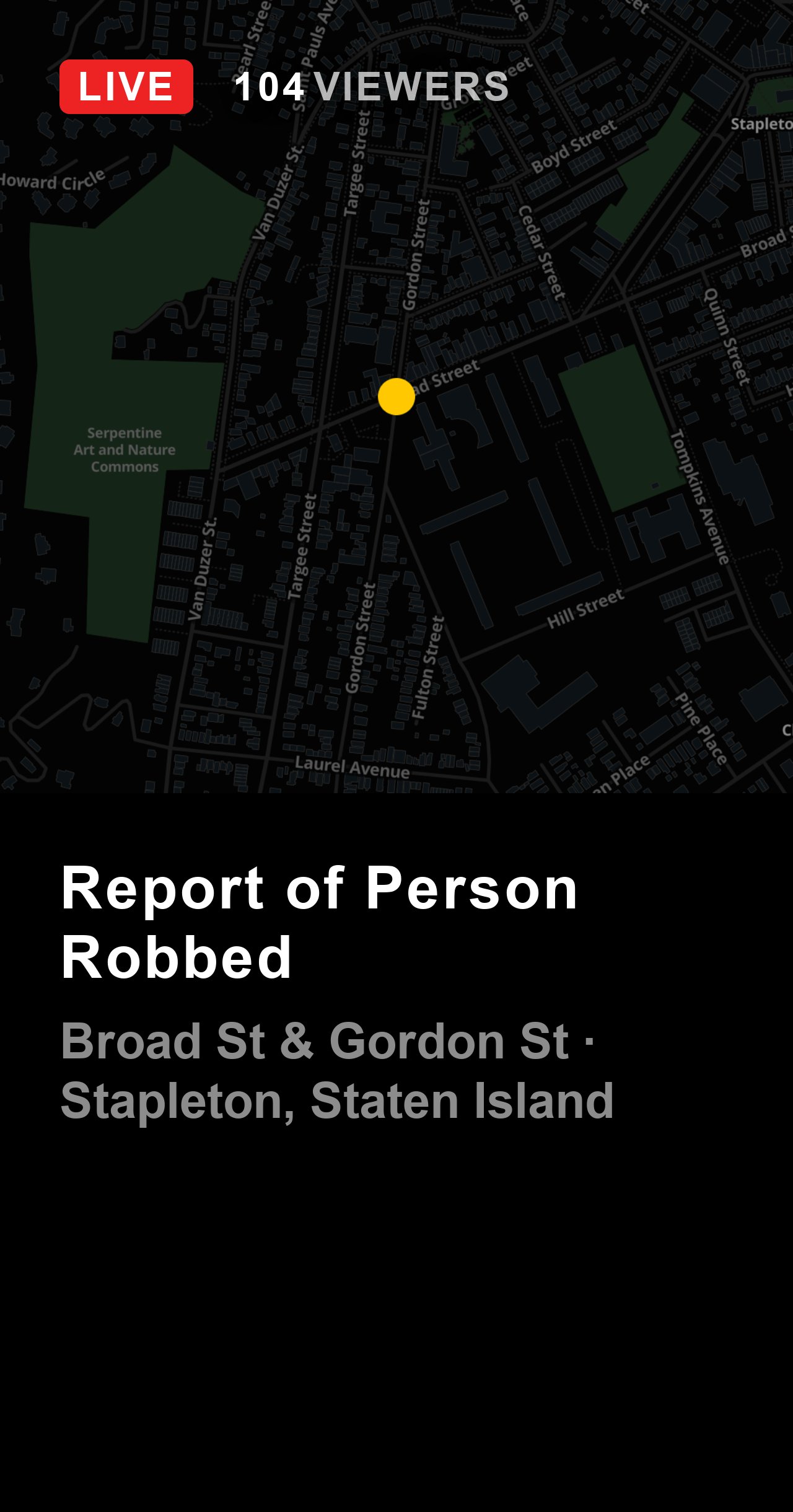 mikecane's tweet card. Police have received a report of a person being robbed.