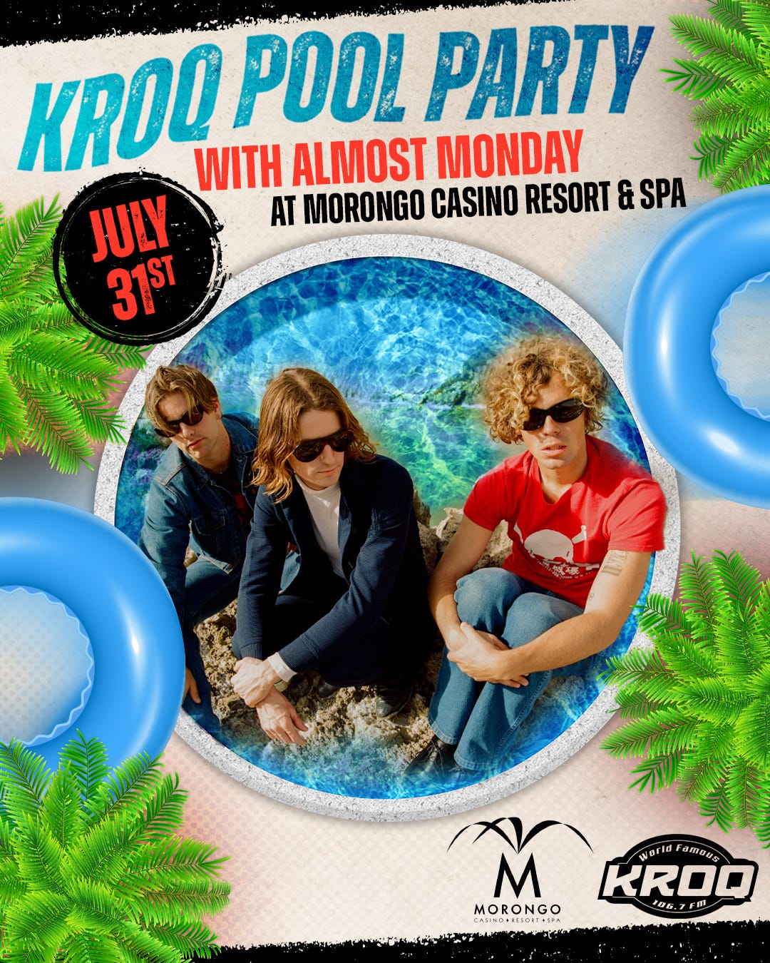 kroq's tweet card. Win tickets to KROQ’s Pool Party with Almost Monday at Morongo Casino Resort & Spa