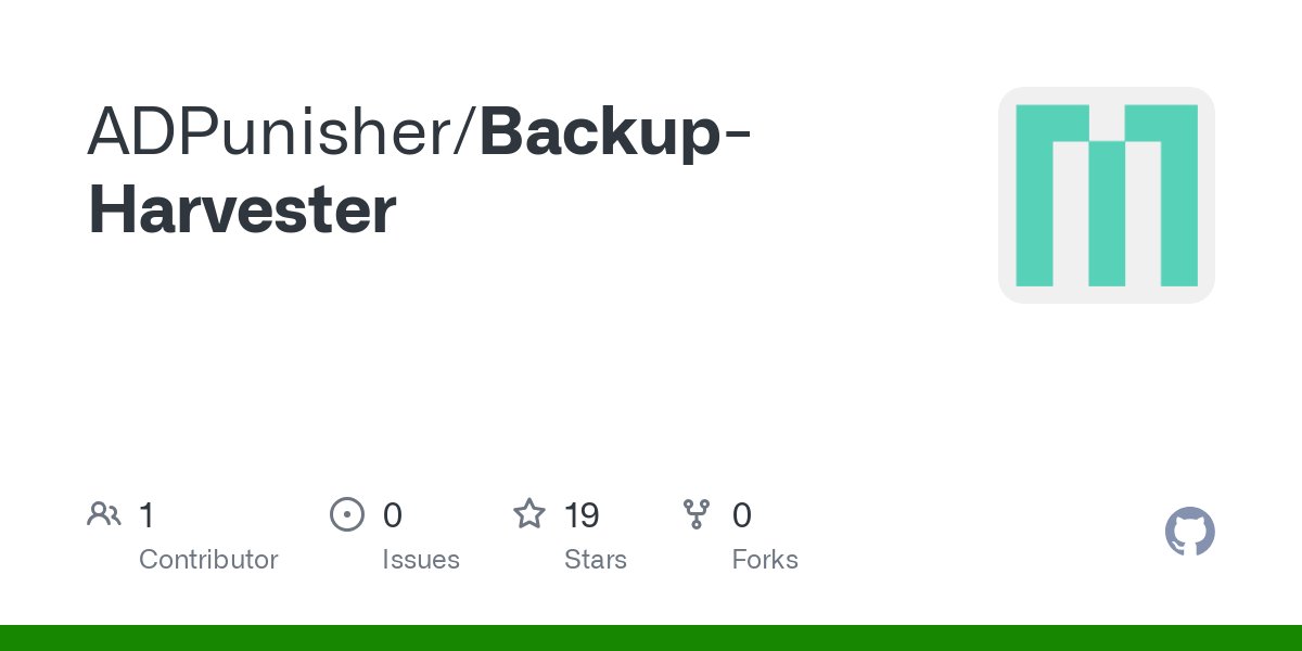 Bl4ckShad3's tweet card. Contribute to ADPunisher/Backup-Harvester development by creating an account on GitHub.