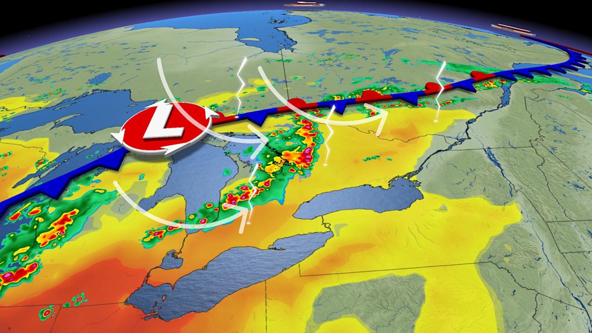 GeoffyPJohnston's tweet card. The threat of thunderstorms persists across Ontario, with Thursday shaping up to be the most active day of the week for severe weather potential