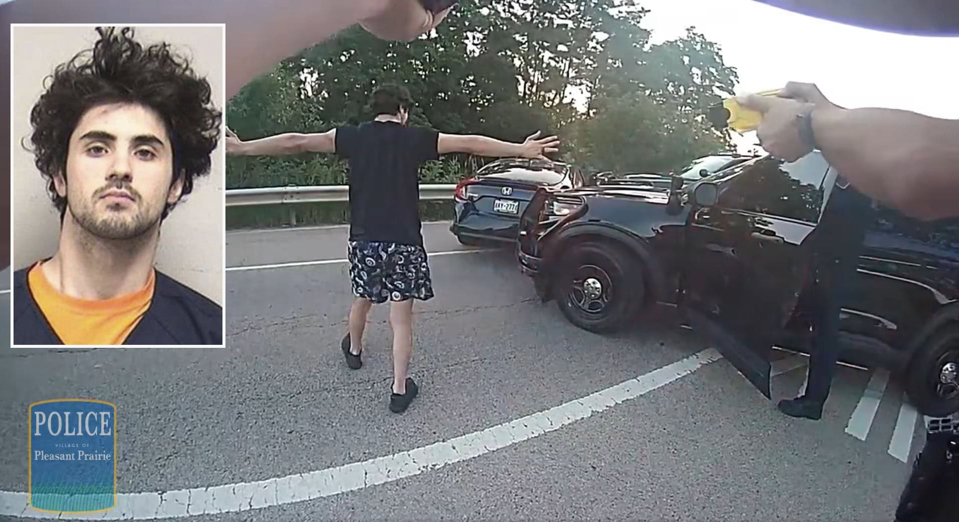 LMCScanner's tweet card. Newly released video captured a vehicle leading police on a more than 100 mph pursuit from Wisconsin where multiple squad cars were struck before the chase ended in Zion.