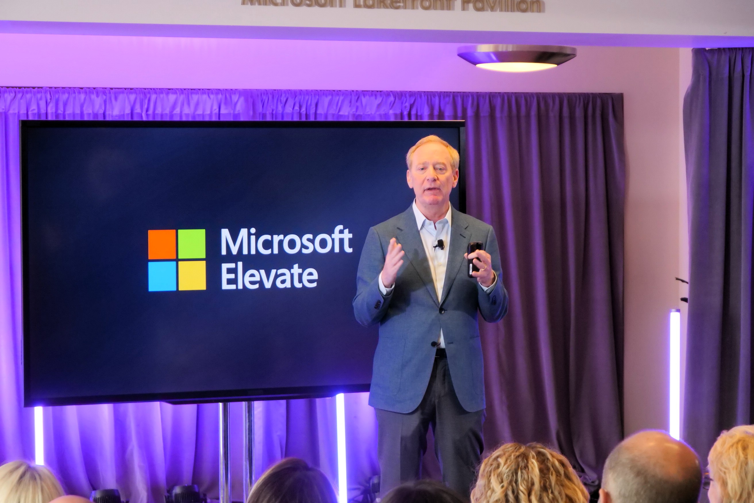 lazowska's tweet card. Microsoft President Brad Smith speaks at a special event Wednesday morning in Seattle announcing the company's new Microsoft Elevate skilling initiative.