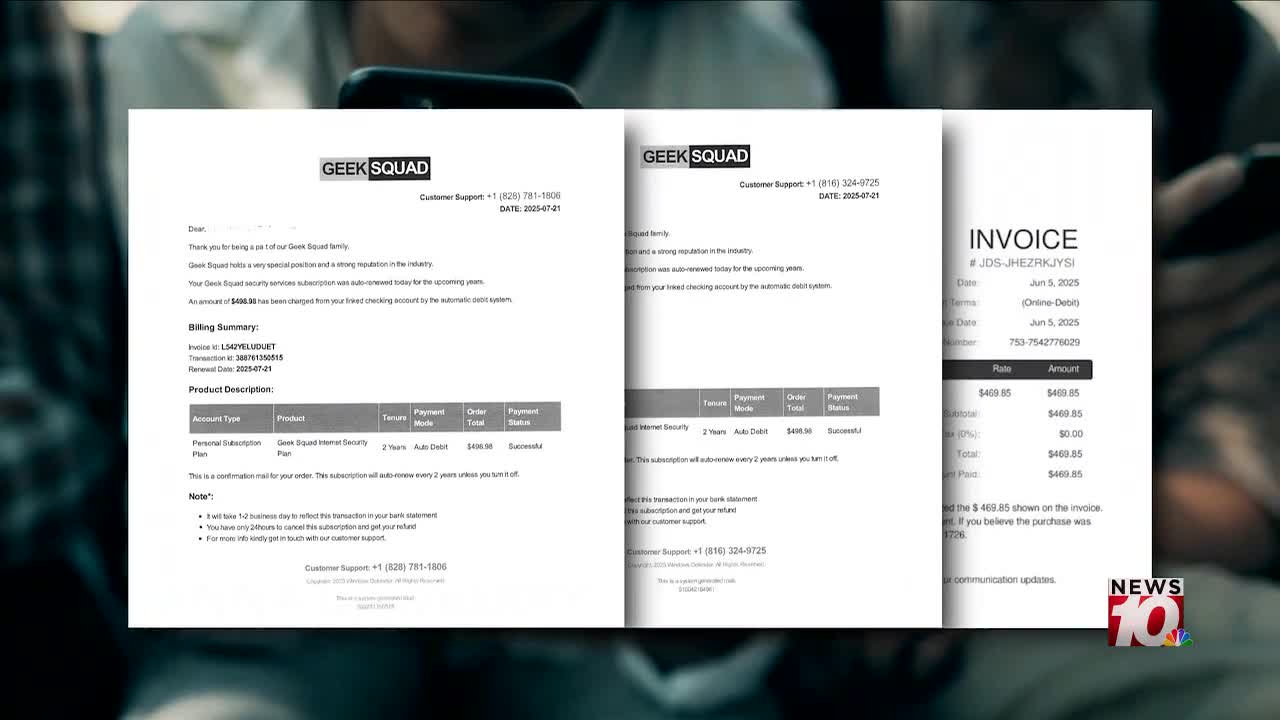 news10nbc's tweet card. ROCHESTER, N.Y. – Viewers and coworkers alerted News10 NBC’s Deanna Dewberry about receiving invoices from what looks like Geek Squad, a tech support company owned by Best Buy. The scam is so...