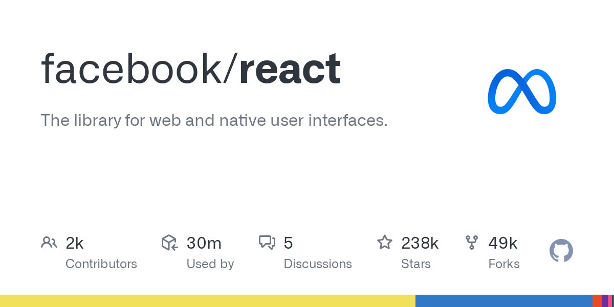 en_JS's tweet card. The library for web and native user interfaces. Contribute to facebook/react development by creating an account on GitHub.