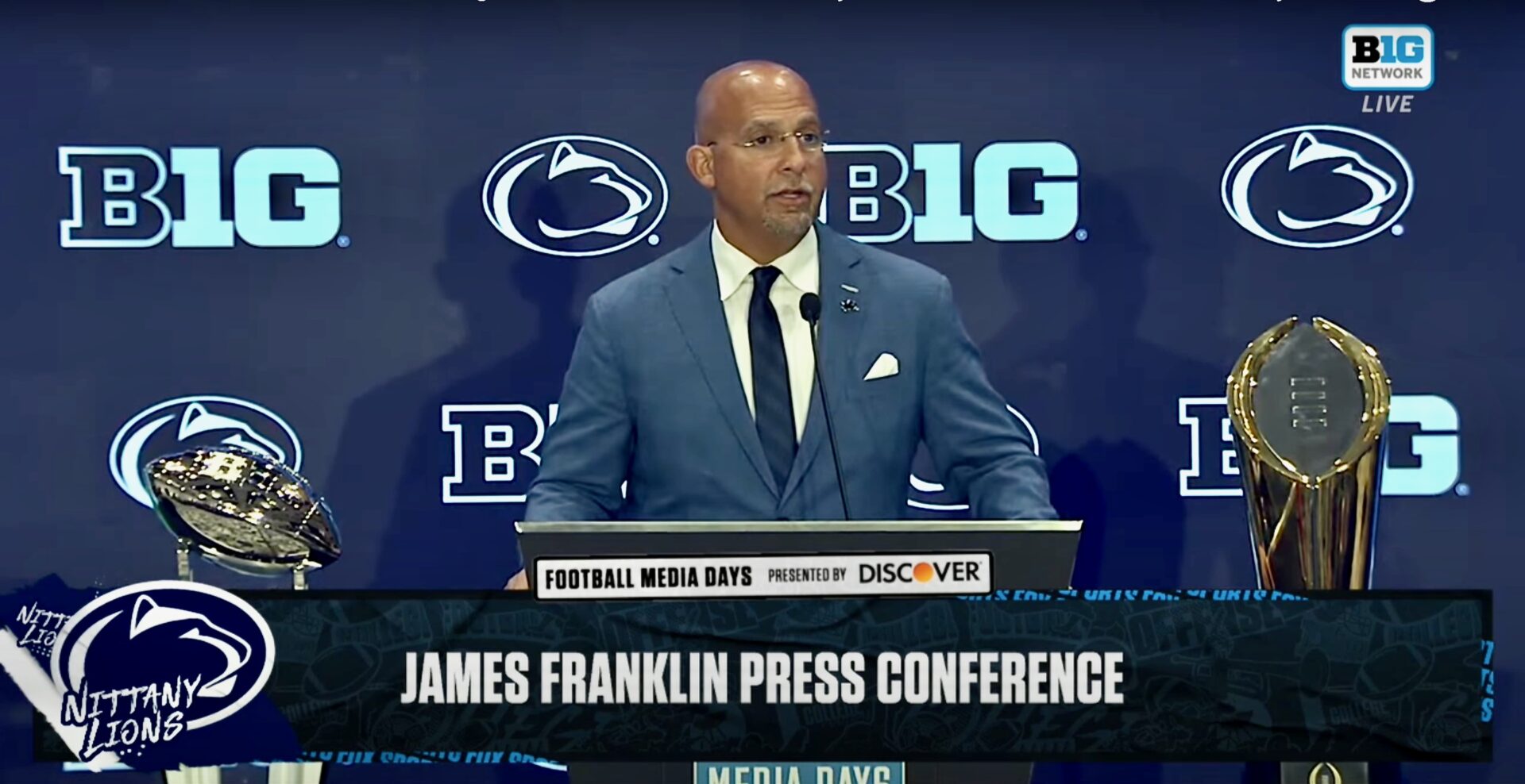 PSUPoorman's tweet card. In Las Vegas on Wednesday for the Big Ten Conference media days, Penn State head coach James Franklin doubled down on embracing the high expectations for