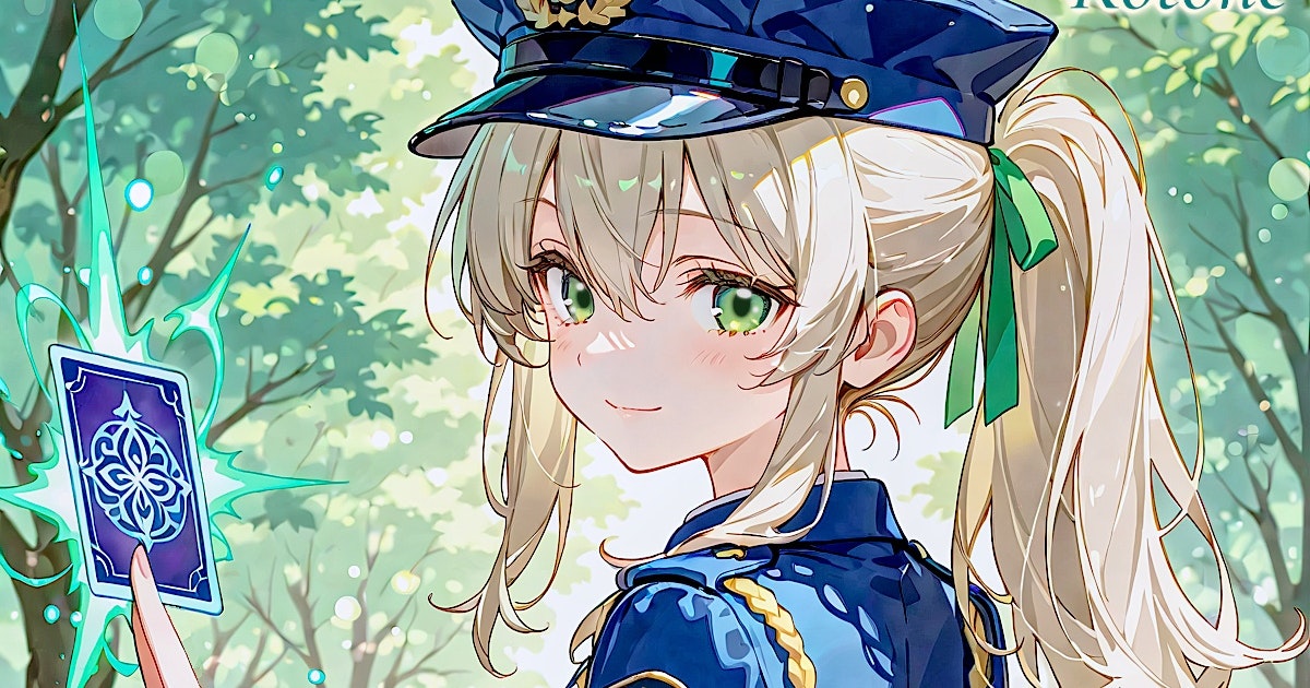 iwasiman's tweet card. この作品は「Stable Diffusion XL」で生成された「金髪 制服 ポニーテール 後ろ姿 警察 婦警 占い札の導き手の琴音 ShiitakeMix 気軽にコメントください！」タグがついた「いわしまん」さんのAIイラストです。プロンプト・呪文も掲載されています。