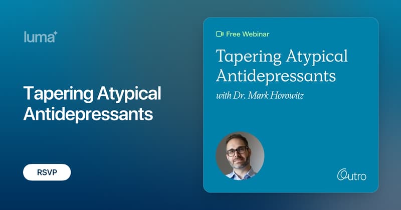 outrohealth's tweet card. Have any questions on other atypicals or off-label antidepressants? Submit them in the chat and we’ll cover as many as possible live! About the Event Join us…