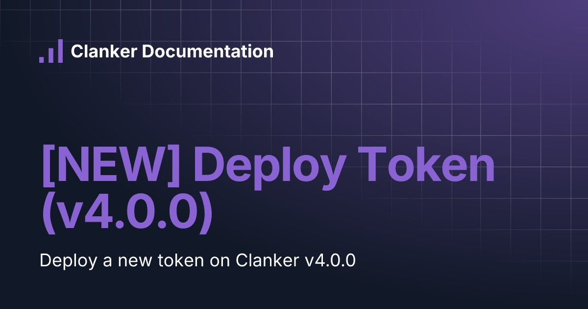 JackDishman's tweet card. Deploy a new token on Clanker v4.0.0