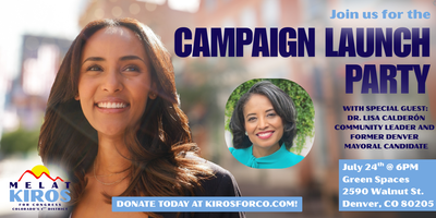 CD7watermelon's tweet card. Join us as we launch the campaign to elect Melat Kiros to Congress for Colorado's 1st District!