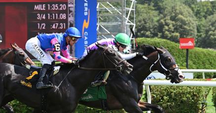 Mike_MacAdam's tweet card. SARATOGA SPRINGS — Running any horse at Saratoga Race Course, particularly in a stakes race, brings pressure. But when Melanie Giddings entered Leon Blue in the Rick Violette Stakes on