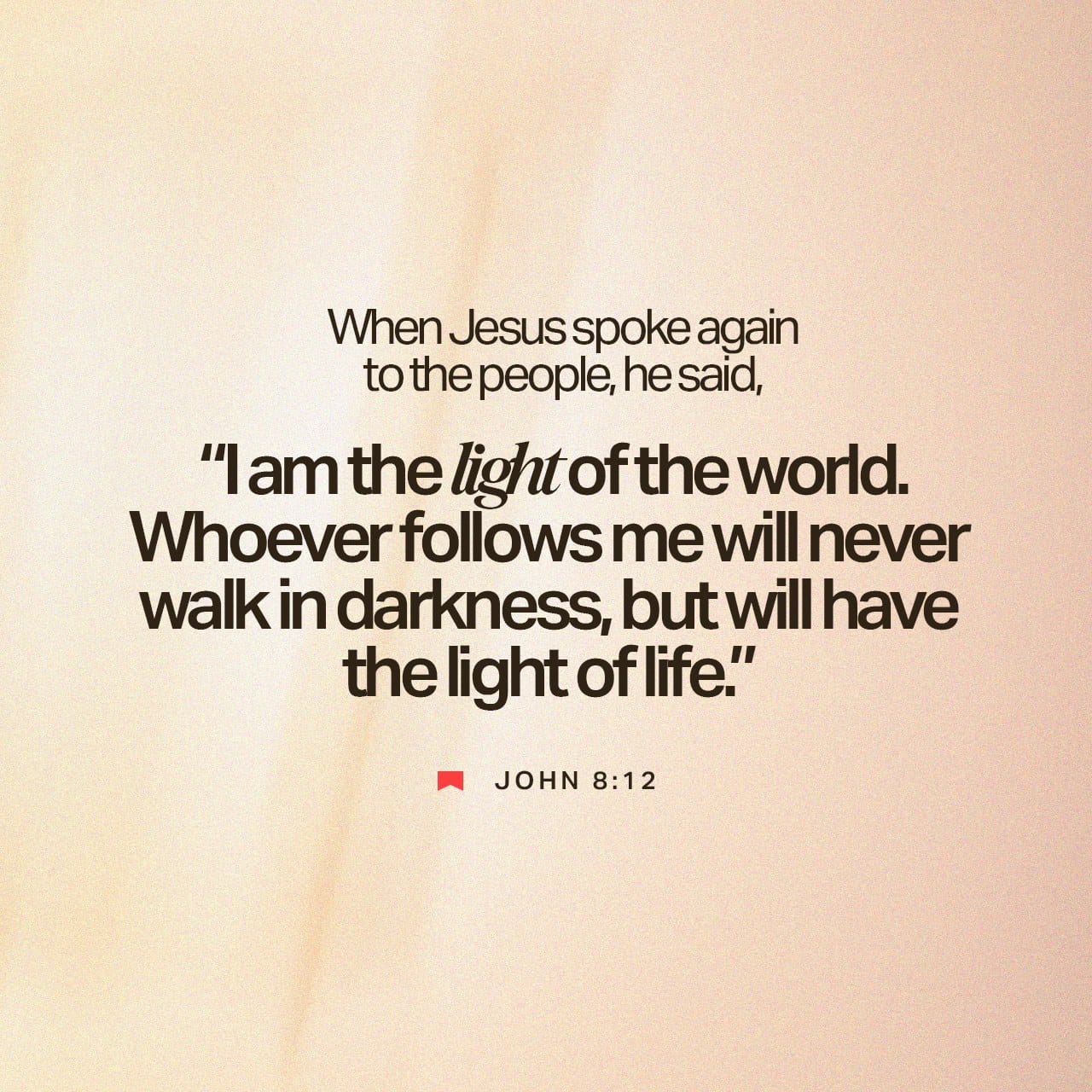 qroniqls's tweet card. Then Jesus spoke to them again, saying, “I am the light of the world. He who follows Me shall not walk in darkness, but have the light of life.”
