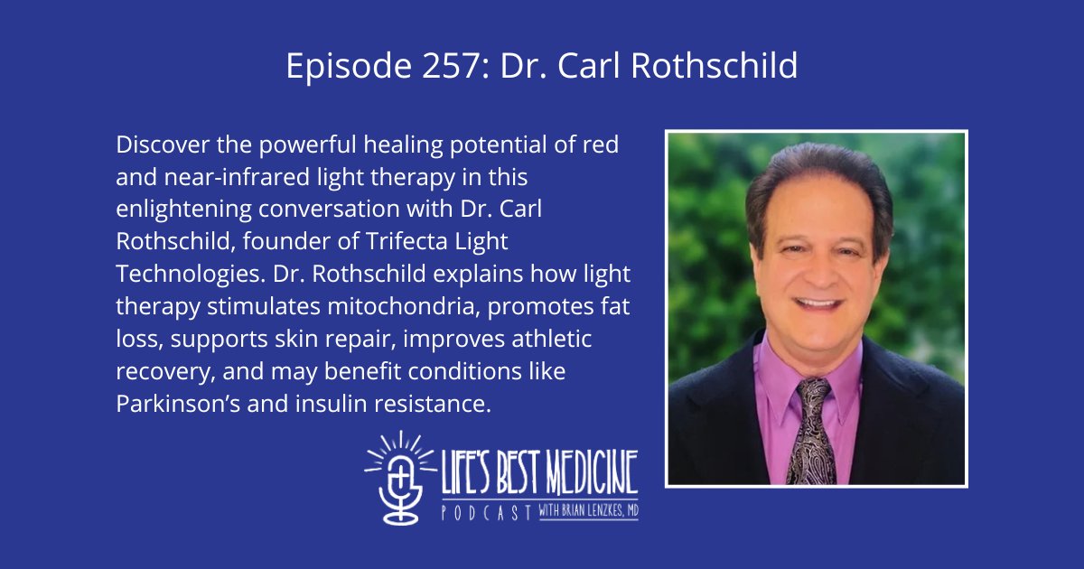 LifesBestMed's tweet card. Discover the powerful healing potential of red and near-infrared light therapy in this enlightening conversation with Dr. Carl Rothschild, founder of Trifecta Light Technologies. Dr. Rothschild joins...