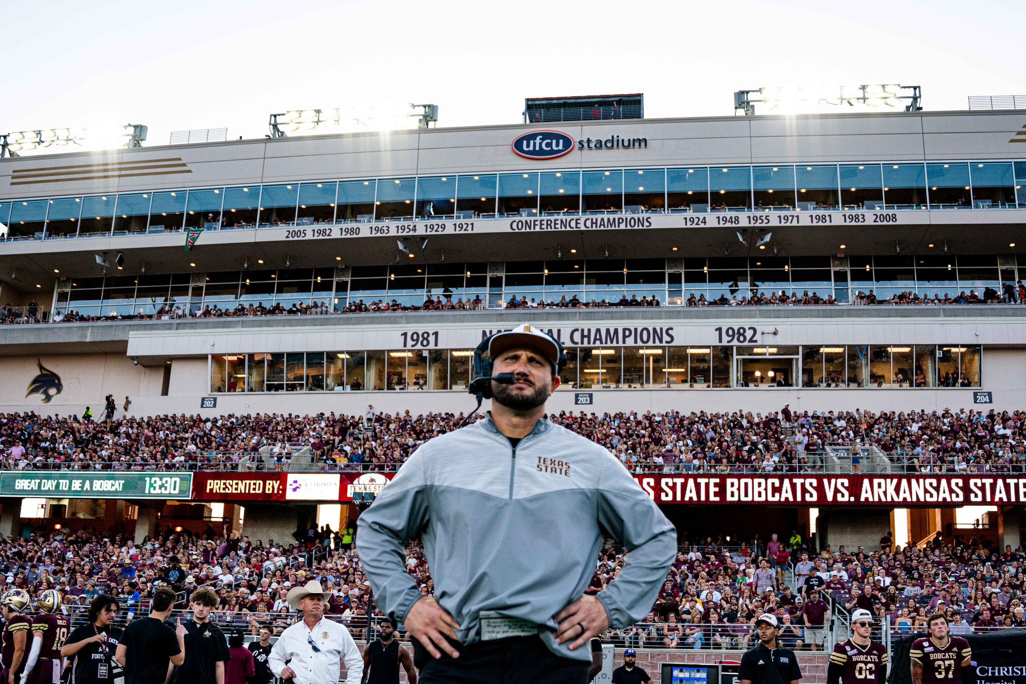 BobcatRundown's tweet card. GJ Kinne and the TXST football team attend Coach's Night and Sun Belt Media Day, giving fans a sneak peak into their plans for next season.