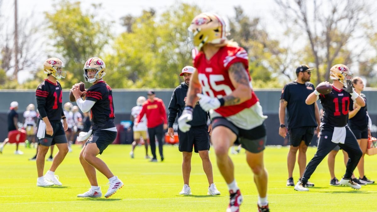 NBCS49ers's tweet card. George Kittle could be set as Brock Purdy’s favorite target again after the San Francisco 49ers pair spent the offseason together.