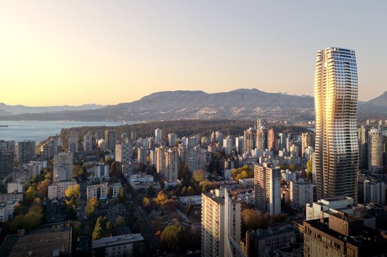 Ayan604's tweet card. In the case of the Curv tower, units in two apartment buildings at 1059 and 1075 Nelson St. were vacated for the project, but the empty buildings remain