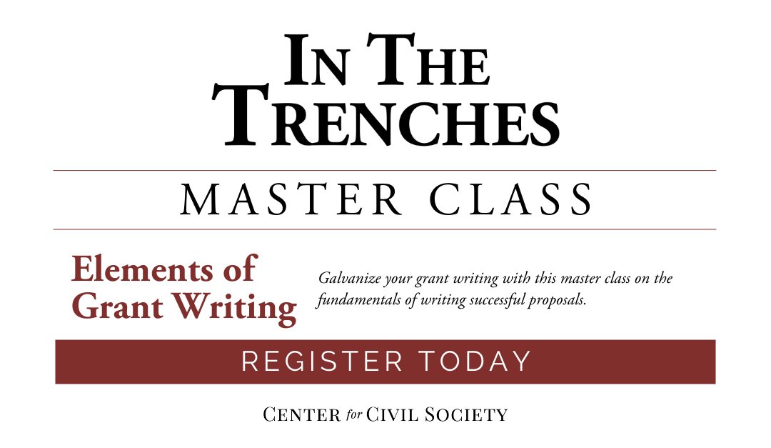 center4civilsoc's tweet card. Elements of Grant Writing will equip participants to become more confident grant-writers, build relationships with current and prospective clients, and raise awareness of AmPhil’s other educational...