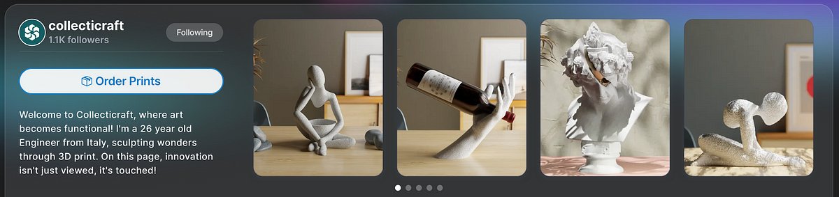 Thangs3D's tweet card. We’ve rolled out some exciting new features we think you’ll love. From a handy new Cart, to the long-awaited Order History, and an updated…