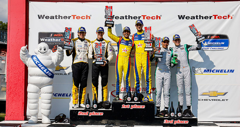 IMSA's tweet card. Nine of Ten Full-Season Entries Have a Podium and Class Features Closest Points Battle