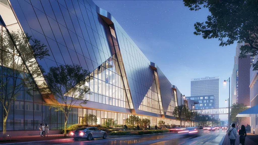 SkiftMeetings's tweet card. At the center of Cincinnati’s Convention District transformation are two major projects: a $240 million renovation of the Duke Energy Convention Center, Cincinnati is making an $800 million bet that...