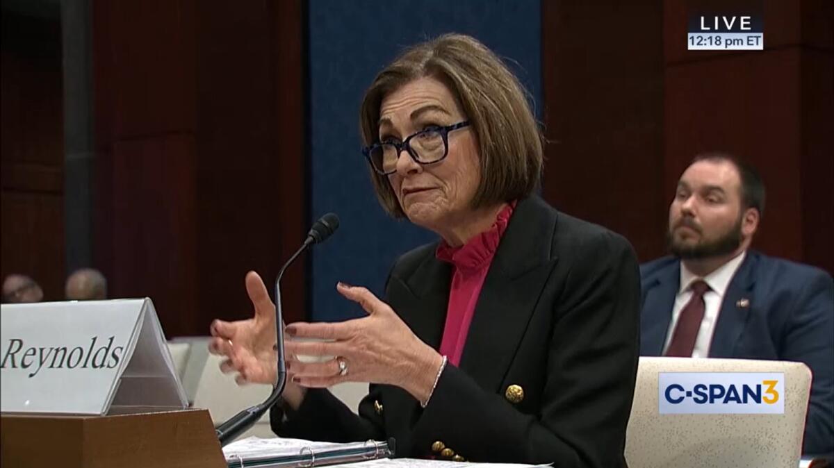 tdorman's tweet card. Iowa Gov. Kim Reynolds testifies to the U.S. House of Representatives' Oversight Committee during a hearing on government efficiency in …