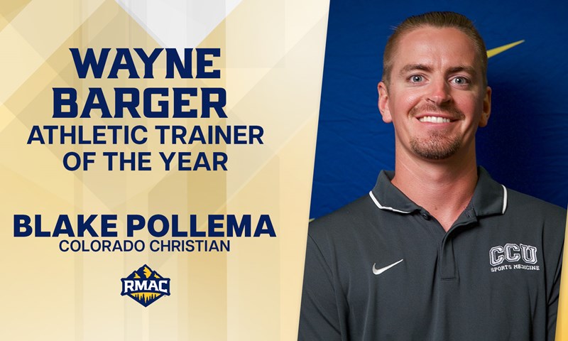 my_ccu's tweet card. Colorado Christian University head athletic trainer Blake Pollema has been selected by his peers as the Rocky Mountain Athletic Conference’s Wayne Barger Athletic Trainer of the Year, the league...