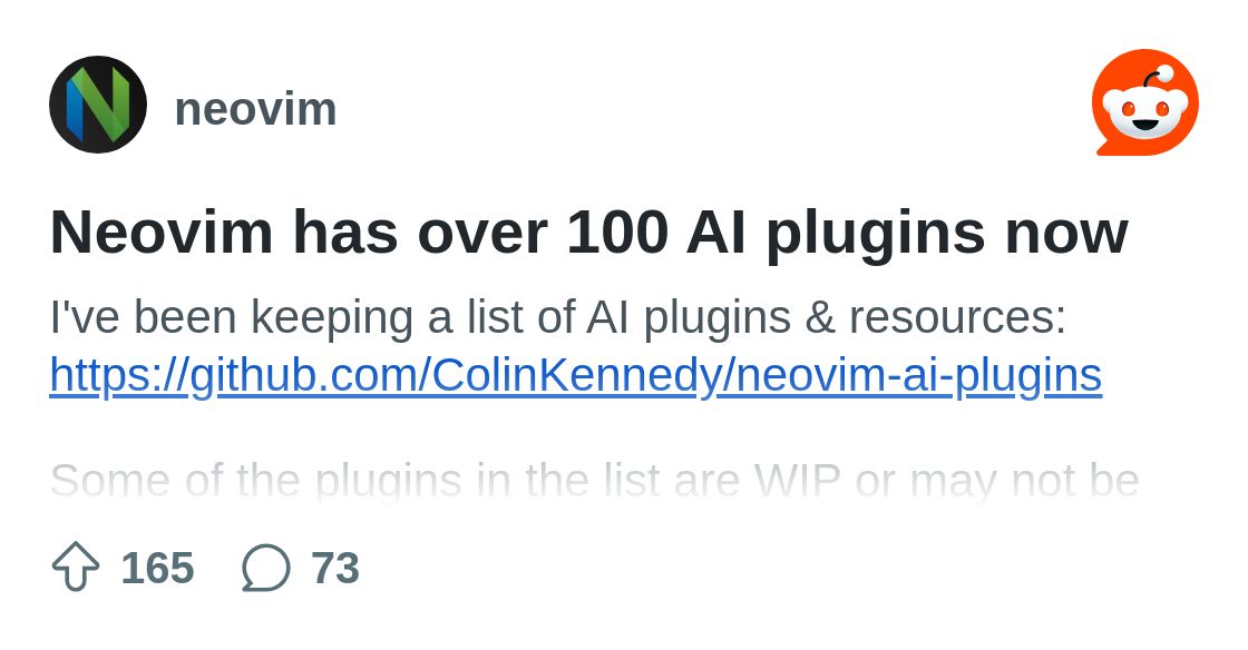 CX330Blake's tweet card. Explore this post and more from the neovim community