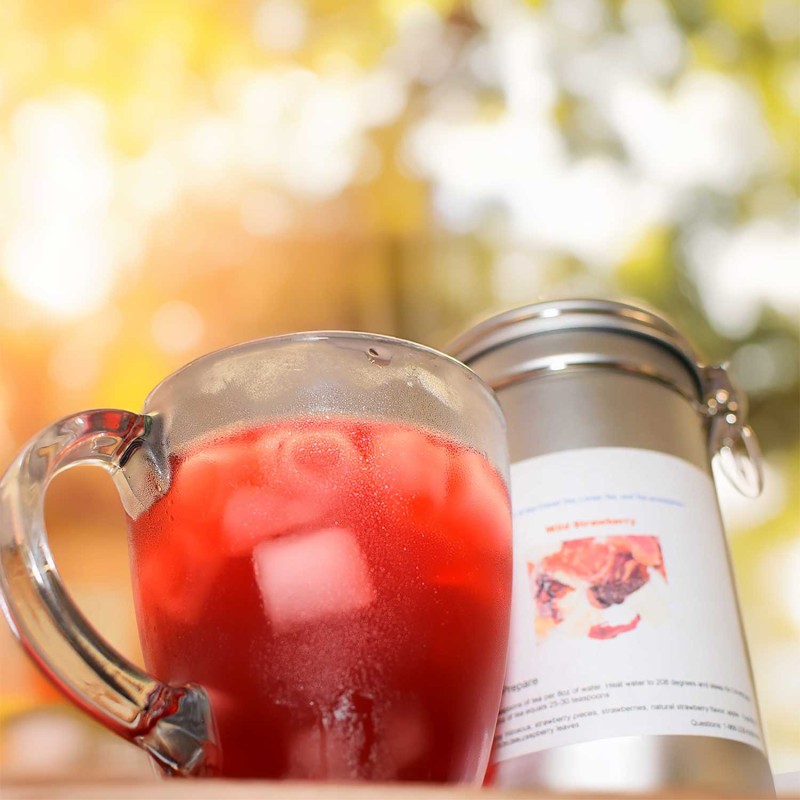 T7TEA's tweet card. Wild Strawberry herbal tea; entirely caffeine free, it holds a special appeal for kids and sweet-toothed adults. Yet contains no sugar or other sweeteners.
