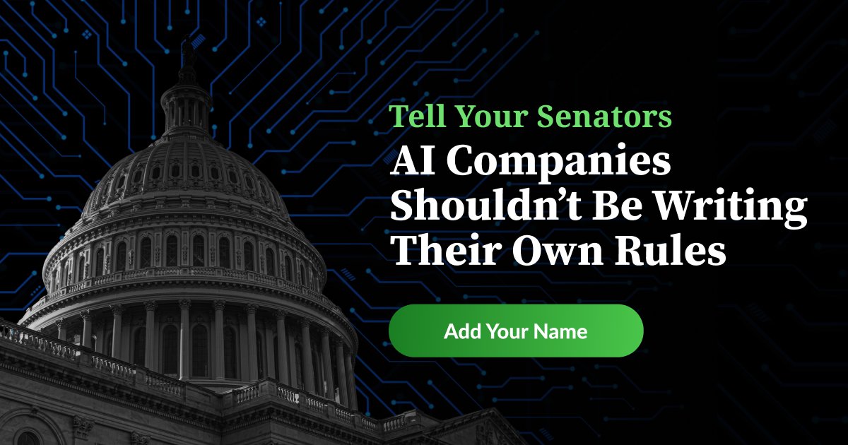 OSoMe_IU's tweet card. Congress is on the verge of passing a dangerous proposal: a 10-year ban on protecting families from AI harms. Help us protect our kids and stop this nightmarish proposal by acting now: http://p2a.c...