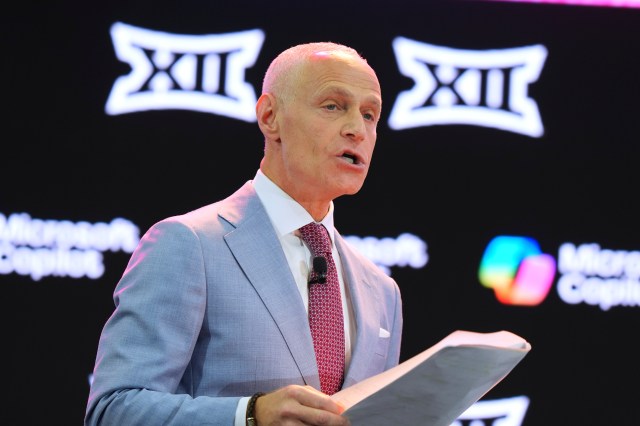 osknights's tweet card. The Big 12 commissioner has seen plenty of growth by the league, which he believes should boost its profile in the College Football Playoff.