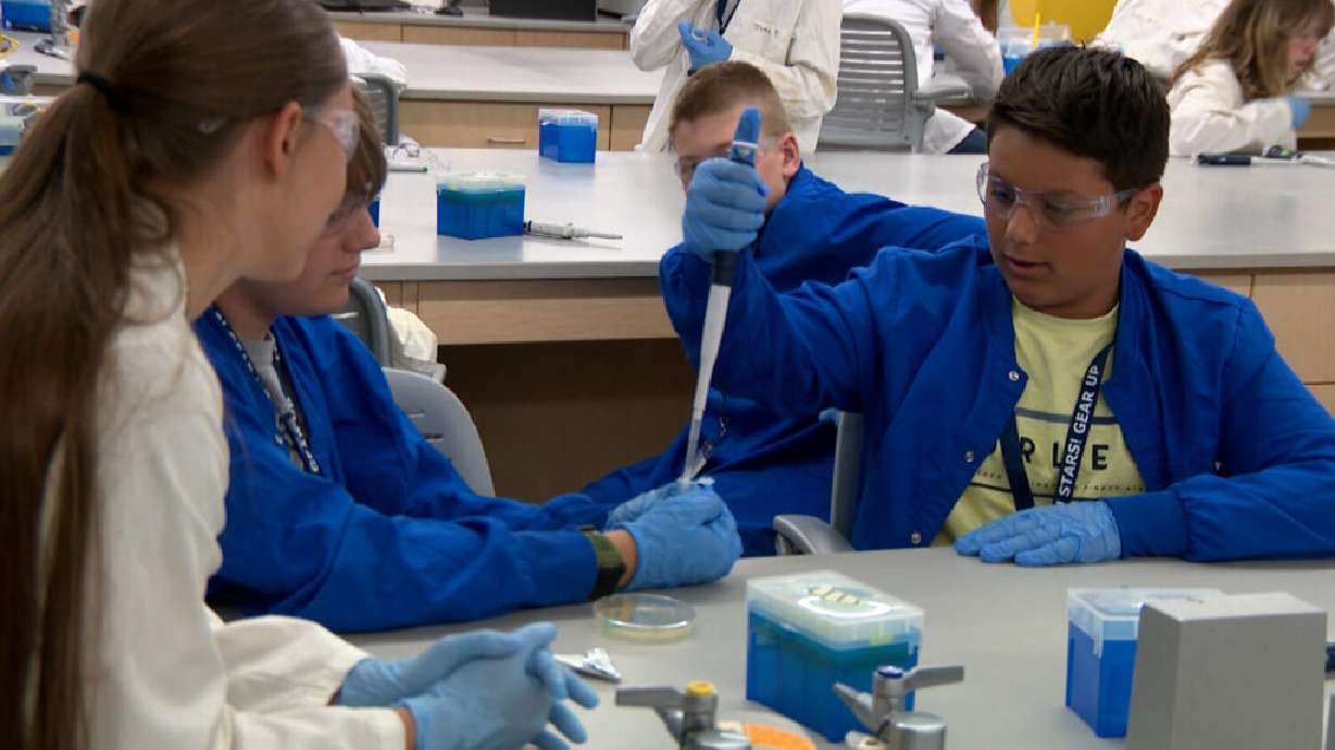 Jackson_Lab_USU's tweet card. A science-focused camp at Utah State University is working to help kids who may be the first members in their families to go to college have an interest in higher education.