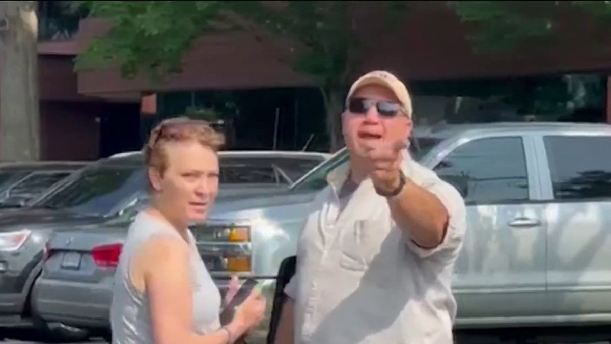 ACLUVA's tweet card. ICE agents detained as many as 11 men outside an immigration court in Sterling, Virginia. Video from activists shows an agent strong-arming two bystanders filming the arrests.