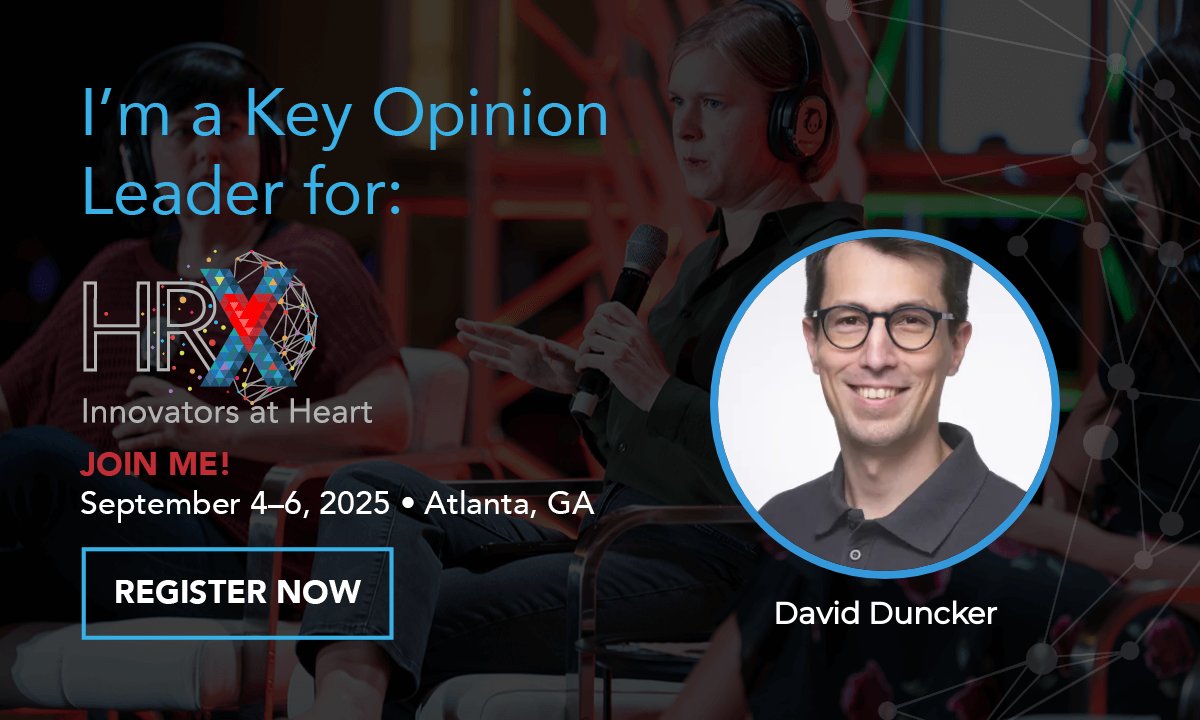 DavidDuncker's tweet card. I’m attending HRX 2025 in Atlanta on September 4-6! This immersive event brings together innovators in healthcare, AI, and digital health.