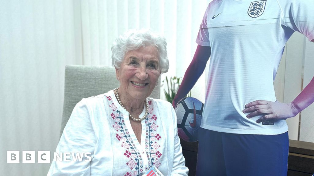 BBCNEandCumbria's tweet card. Gloria Stapleton is "terrified" for Sunday's Euro 2025 final but is proud of her granddaughter.